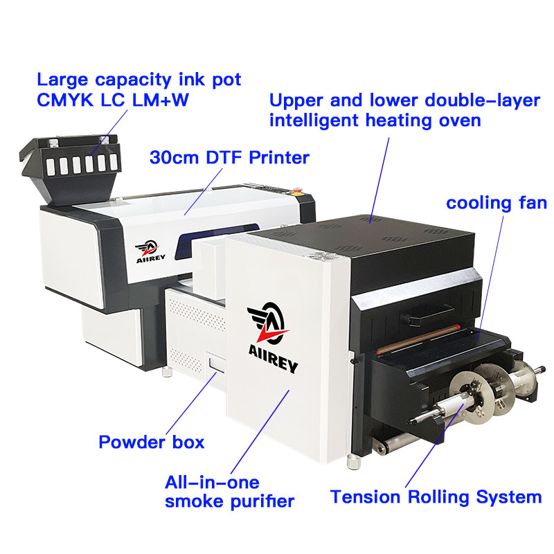 A2 T-shirtdtf Printer Machine Double Head Negen Kleurencmyk W LC LM NM NY