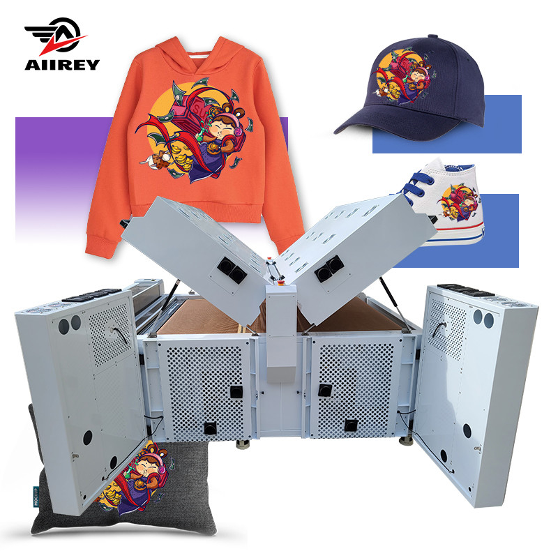 DTF-poedershaker met dubbele ovens Vinnige constante temperatuur Verwarming trommel Zuigoperatie Mesh Belt